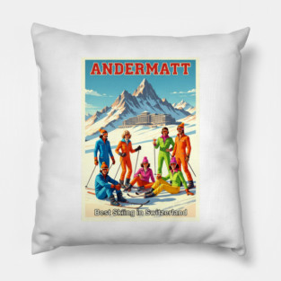 Andermatt Switzerland Skiing in Winter Sports Resort Pillow