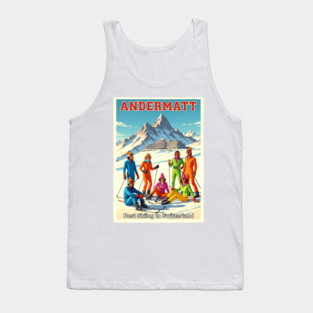 Andermatt Switzerland Skiing in Winter Sports Resort Tank Top