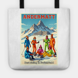 Andermatt Switzerland Skiing in Winter Sports Resort Tote