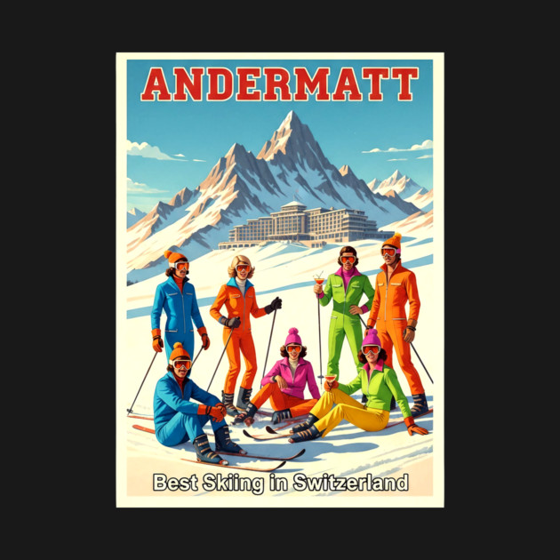 Andermatt Switzerland Skiing in Winter Sports Resort by Art2Wear