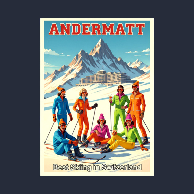 Andermatt Switzerland Skiing in Winter Sports Resort by Art2Wear