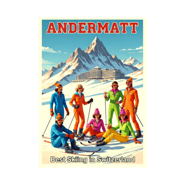 Andermatt Switzerland Skiing in Winter Sports Resort by Art2Wear