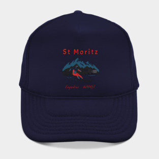 St Moritz Switzerland Skiing Engadine 6000ft Hat