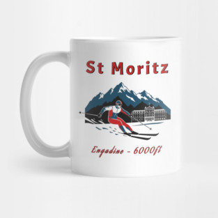 St Moritz Switzerland Skiing Engadine 6000ft Mug
