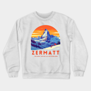 Zermatt Best Skiing in Switzerland Famous Resorts Crewneck Sweatshirt