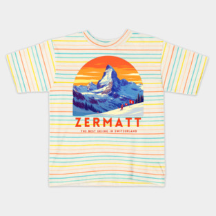 Zermatt Best Skiing in Switzerland Famous Resorts Kids T-Shirt