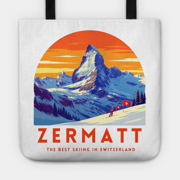 Zermatt Best Skiing in Switzerland Famous Resorts Tote by Art2Wear