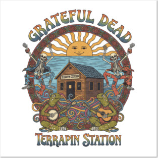 Grateful Dead Terrapin Station Vintage Album Art Tee Posters and Art