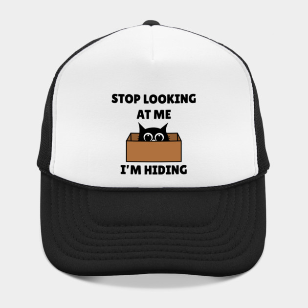 Stop Looking At Me I'm Hiding - Hiding Cat in Box by Creatifly Graphic Tees