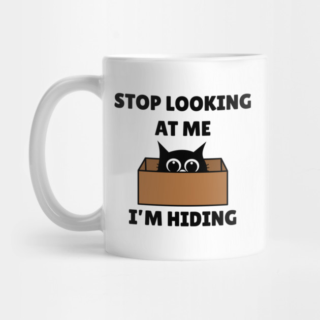 Stop Looking At Me I'm Hiding - Hiding Cat in Box by Creatifly Graphic Tees