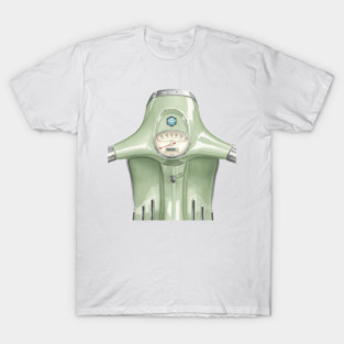 Watercolor Illustration of a Classic Vespa Scooter Handlebar and Speedometer T-Shirt
