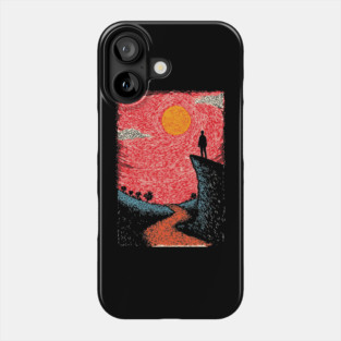 Hiker's Vista | Vintage Adventure Seeker Art Phone Case