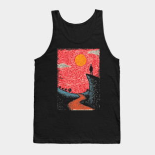 Hiker's Vista | Vintage Adventure Seeker Art Tank Top