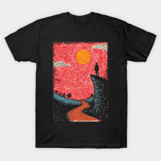 Hiker's Vista | Vintage Adventure Seeker Art T-Shirt