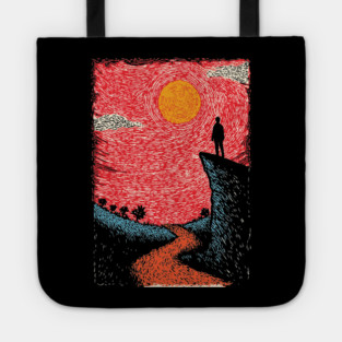 Hiker's Vista | Vintage Adventure Seeker Art Tote