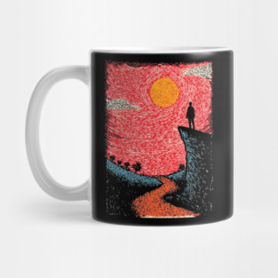 Hiker's Vista | Vintage Adventure Seeker Art Mug