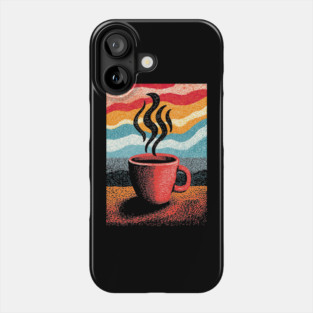 Retro Steaming Coffee Mug | 70s Vibe Morning Brew Phone Case