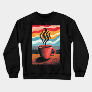 Retro Steaming Coffee Mug | 70s Vibe Morning Brew Crewneck Sweatshirt
