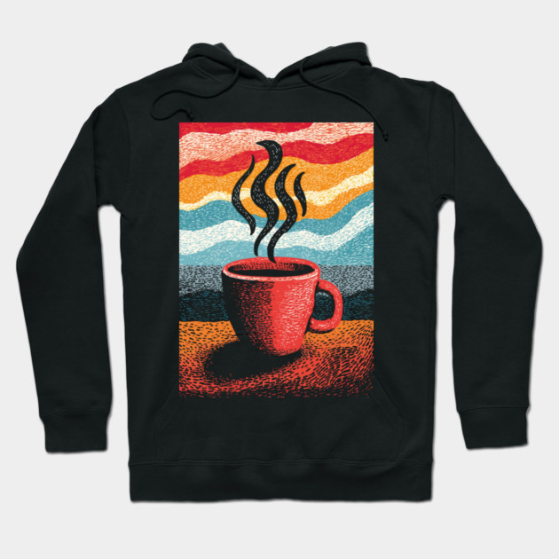 Retro Steaming Coffee Mug | 70s Vibe Morning Brew Hoodie by TuncGK