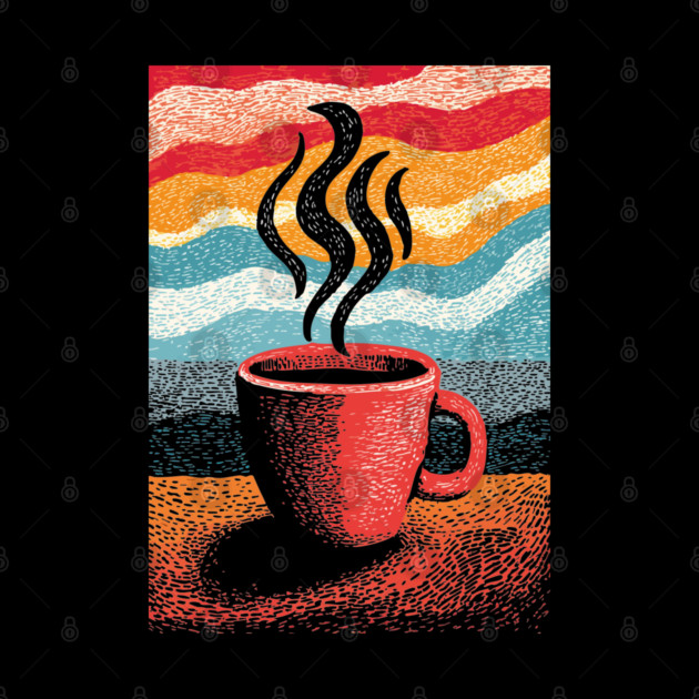 Retro Steaming Coffee Mug | 70s Vibe Morning Brew by TuncGK