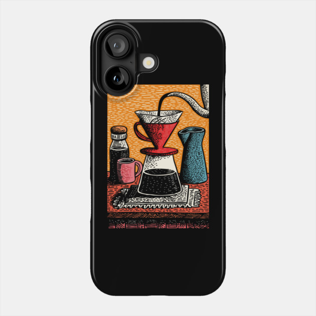 The Art of the Pour Over | V60 Coffee Brewing Phone Case by TuncGK