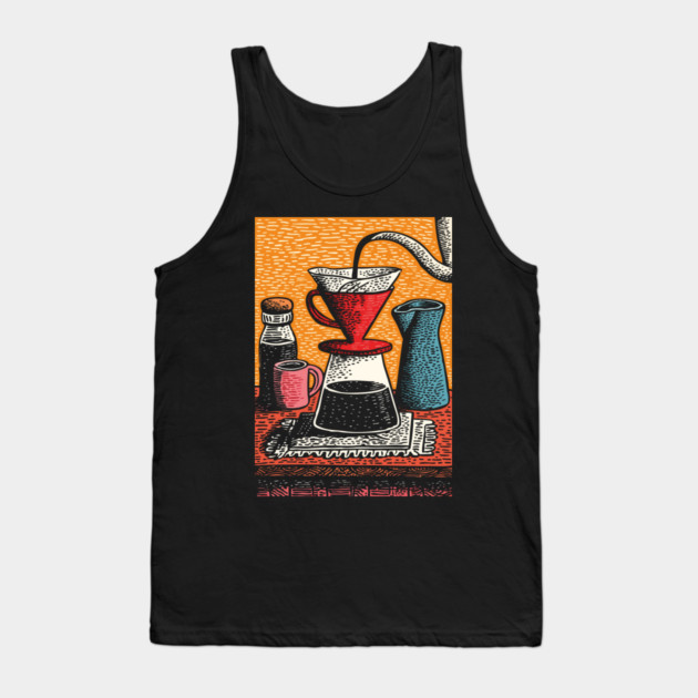 The Art of the Pour Over | V60 Coffee Brewing Tank Top by TuncGK