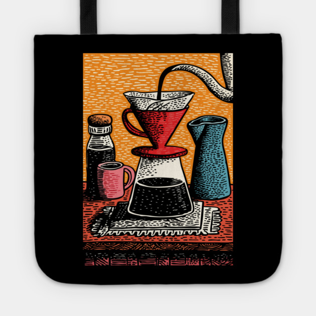 The Art of the Pour Over | V60 Coffee Brewing Tote by TuncGK