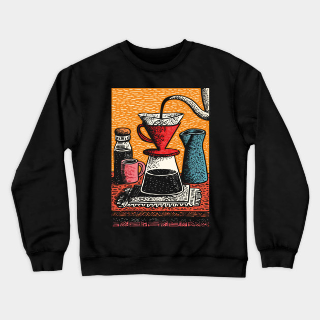 The Art of the Pour Over | V60 Coffee Brewing Crewneck Sweatshirt by TuncGK