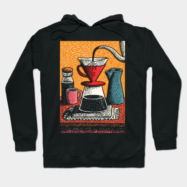 The Art of the Pour Over | V60 Coffee Brewing Hoodie by TuncGK
