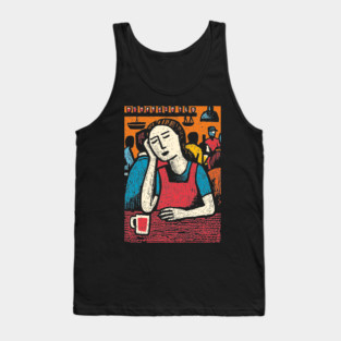 Tired Barista End of Shift | Relatable Service Industry Tank Top