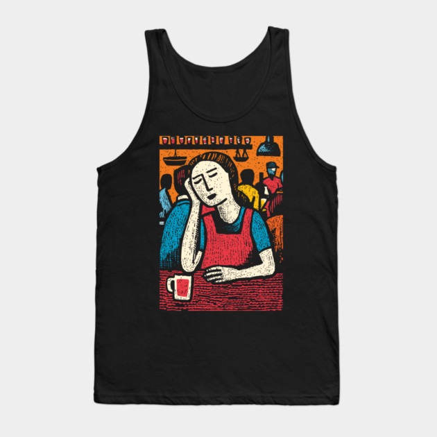 Tired Barista End of Shift | Relatable Service Industry Tank Top by TuncGK