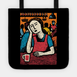 Tired Barista End of Shift | Relatable Service Industry Tote
