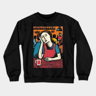 Tired Barista End of Shift | Relatable Service Industry Crewneck Sweatshirt