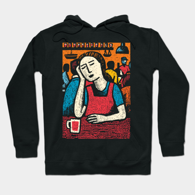 Tired Barista End of Shift | Relatable Service Industry Hoodie by TuncGK