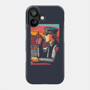 Police Officer Coffee Break | Thin Blue Line Hero Art Phone Case
