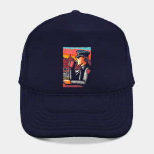 Police Officer Coffee Break | Thin Blue Line Hero Art Hat