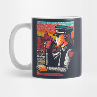 Police Officer Coffee Break | Thin Blue Line Hero Art Mug