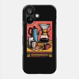 Pour Over Coffee Ritual | Vintage Home Barista Art Phone Case