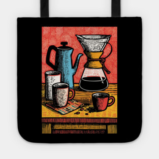 Pour Over Coffee Ritual | Vintage Home Barista Art Tote