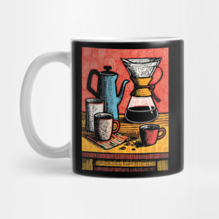 Pour Over Coffee Ritual | Vintage Home Barista Art Mug