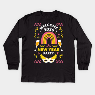 Vibrant New Year Party Kids Long Sleeve T-Shirt
