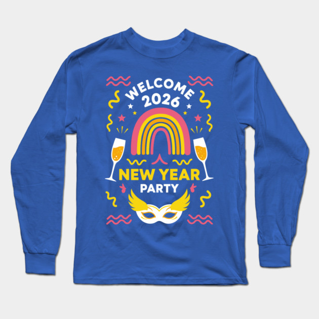Vibrant New Year Party Long Sleeve T-Shirt by enrynz
