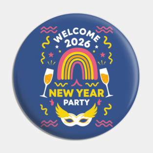 Vibrant New Year Party Pin
