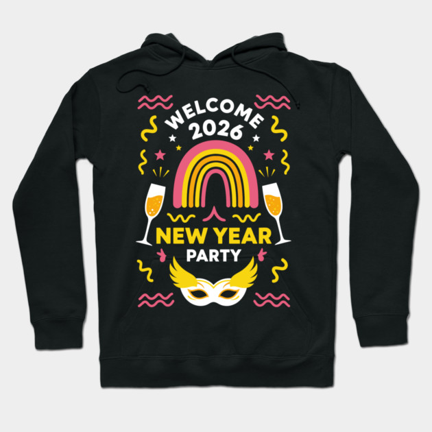 Vibrant New Year Party Hoodie by enrynz