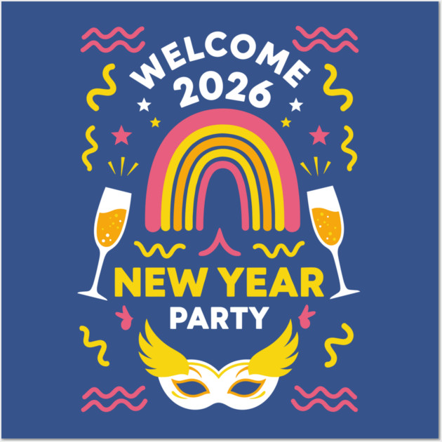 Vibrant New Year Party Wall Art by enrynz