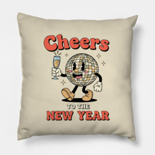 Cheers to the New Year Disco Ball Pillow