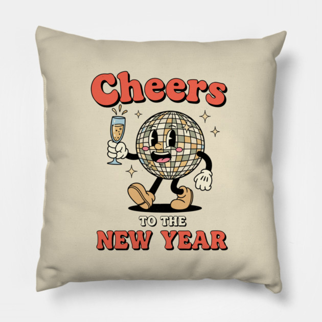 Cheers to the New Year Disco Ball Pillow by enrynz