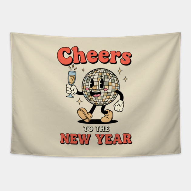 Cheers to the New Year Disco Ball Tapestry by enrynz