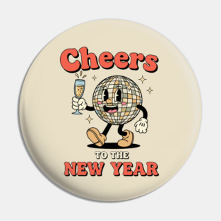 Cheers to the New Year Disco Ball Pin