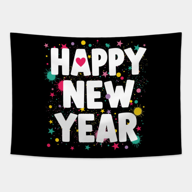 Happy New Year Celebration Tapestry by enrynz